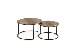 Giner y Colomer Mesa Nido Hierro y Aluminio Negro Bronce 45cm y 40x60x60cm